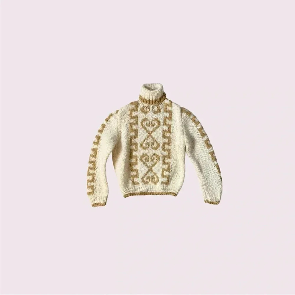 Handmade Vintage baby wool turtleneck sweater